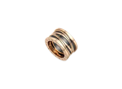 BVLGARI B.Zero1 Design Legend 4 Band Ring 18K "Black/Pink Gold"
