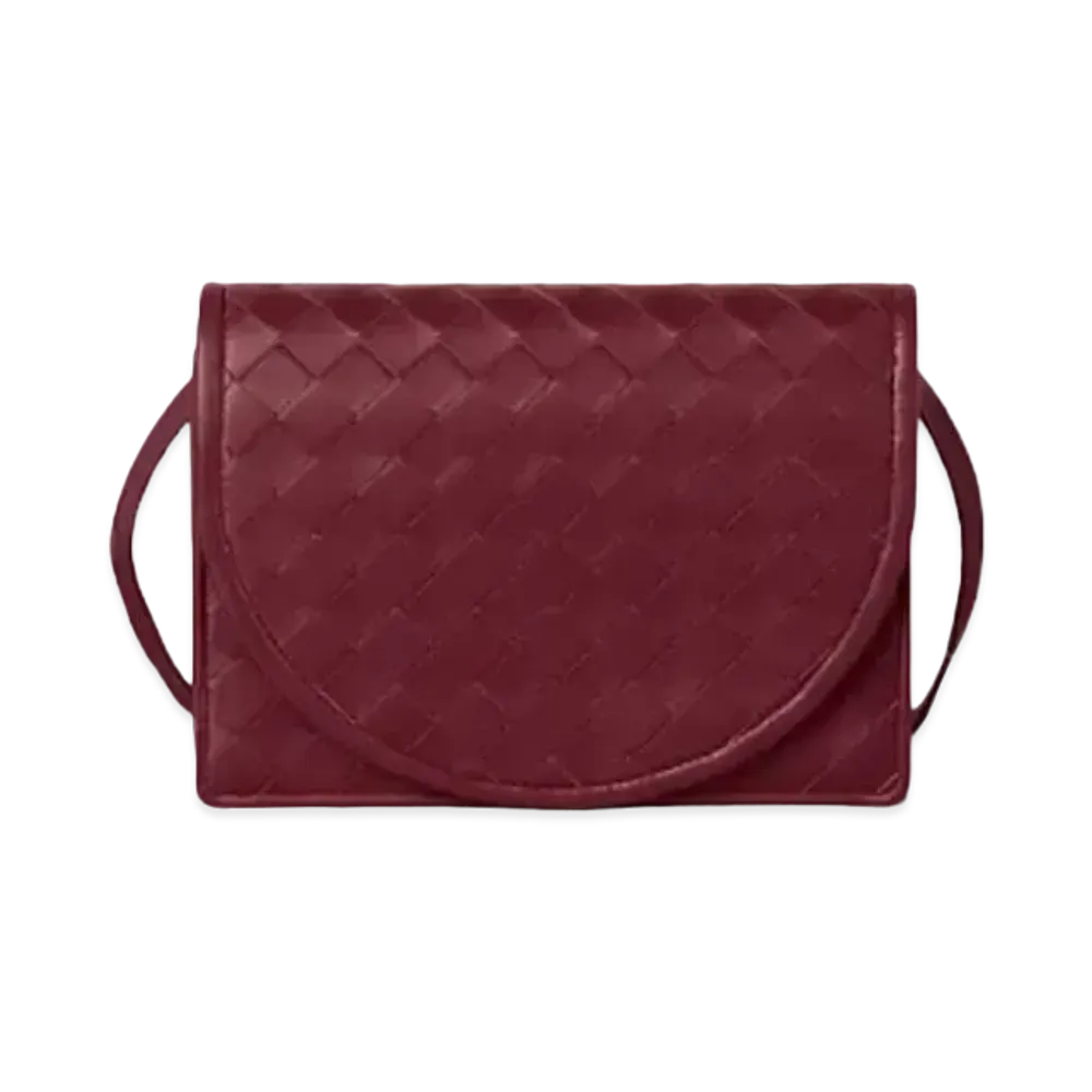 Bottega Veneta Intrecciato Mini Crossbody Bag "Bordeaux"