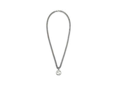 GUCCI Silver Necklace with Interlocking G Pendant "Silver"
