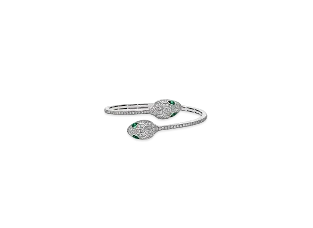 BVLGARI Serpenti Bracelet Diamond Emerald "White Gold"