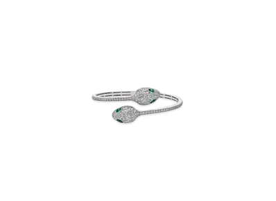 BVLGARI Serpenti Bracelet Diamond Emerald "White Gold"