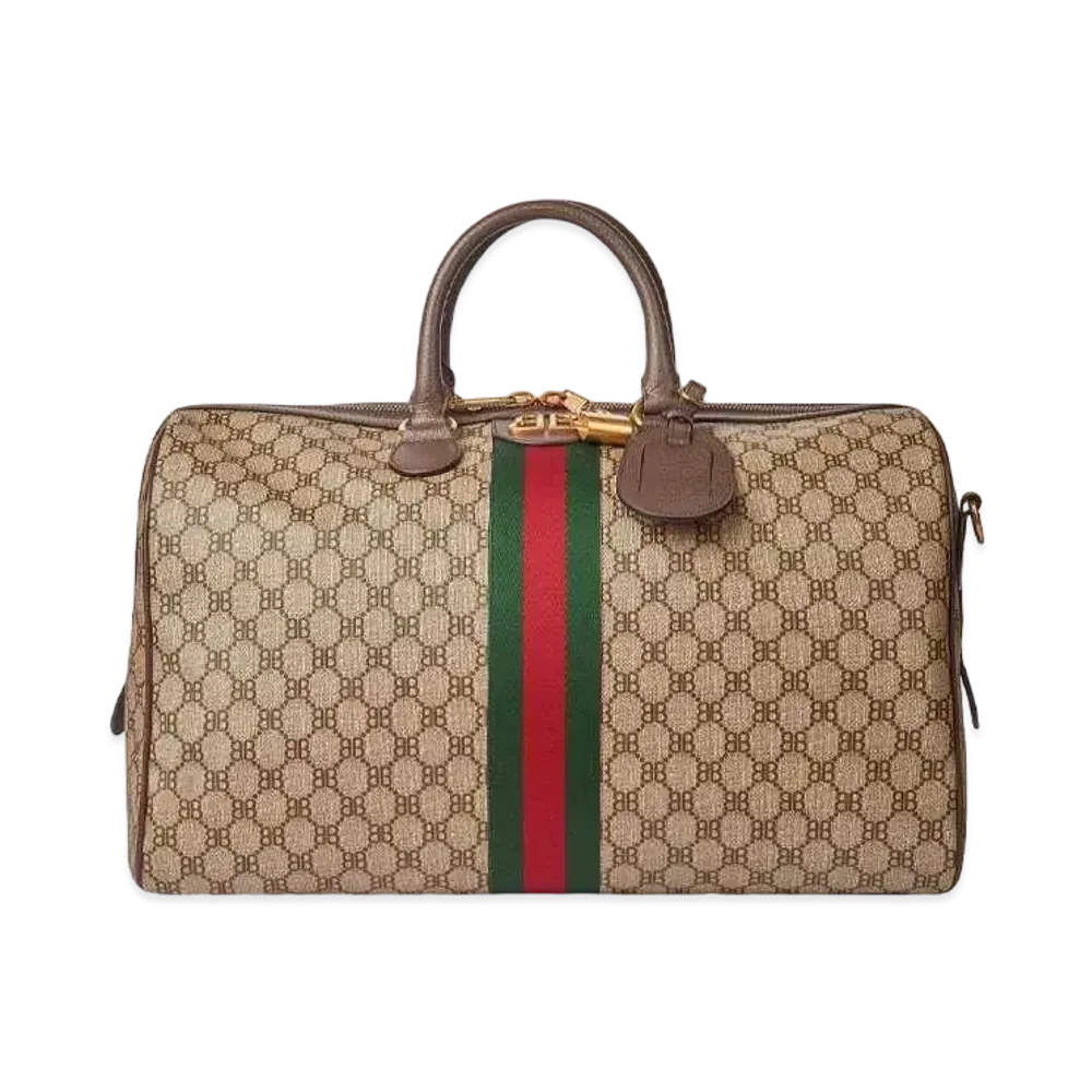 GUCCI x BALENCIAGA The Hacker Medium Duffel Bag Coating Canvas "Beige"