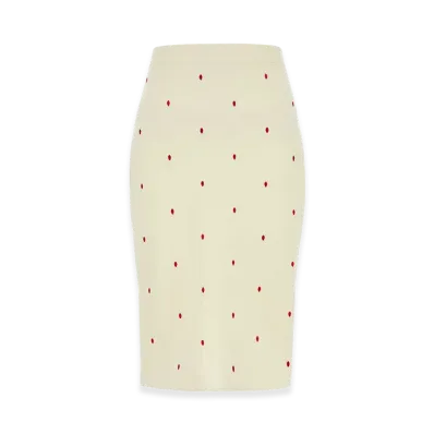 Bottega Veneta Women's Embroidered Cotton Blend Skirt "White"