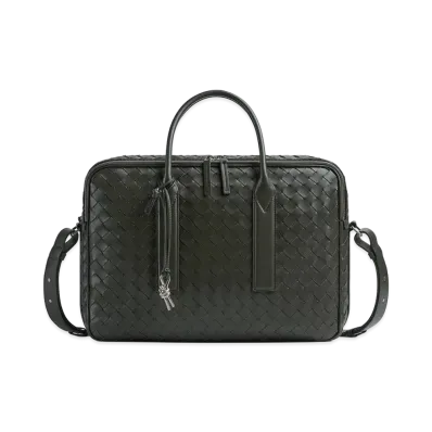 Bottega Veneta Getaway Briefcase "Dark Green"