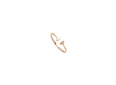 BVLGARI Divas' Dream Ring With Pave Diamonds and Mother of Pearl "Pink Gold"