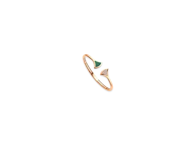 BVLGARI Divas' Dream Bracelet With Pave Diamonds and Malachite "Pink Gold/Green"