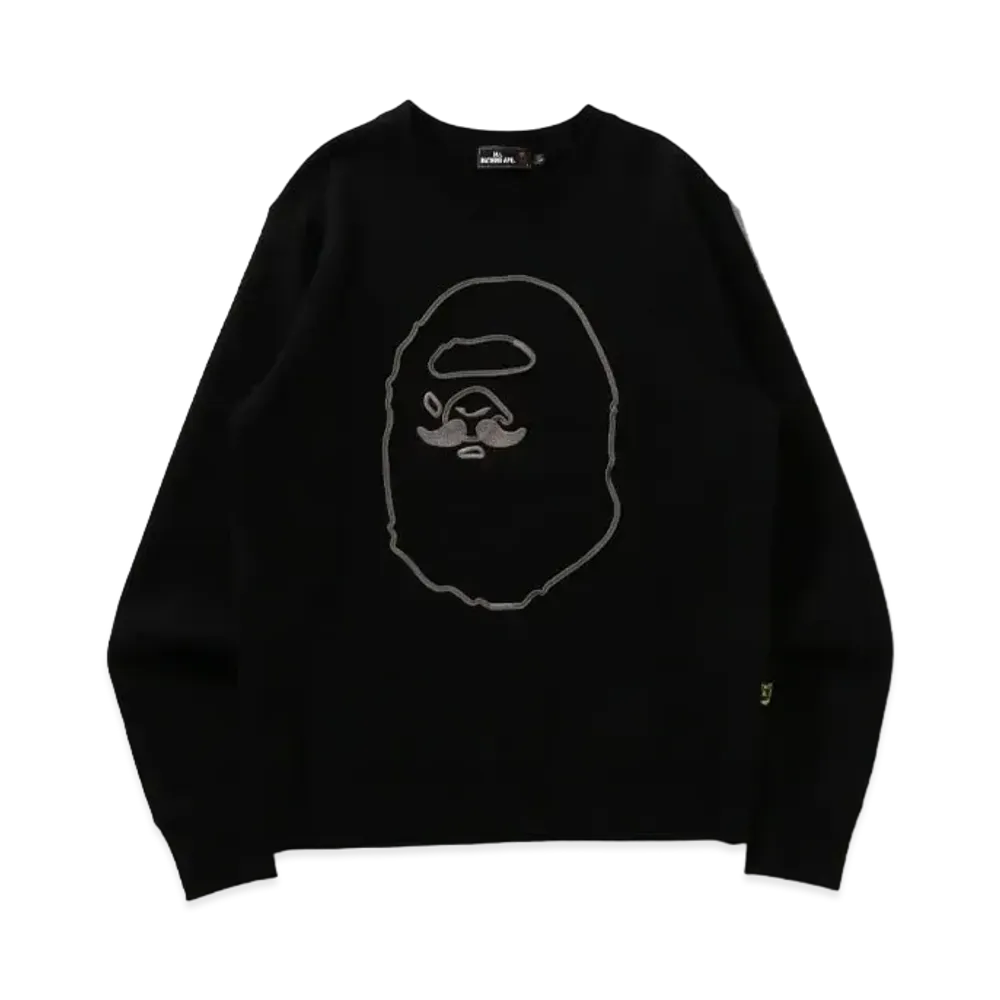 A BATHING APE Embroidery Crewneck Sweat "Black"