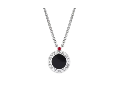 BVLGARI Save The Children Necklace Onyx Ruby "Silver"