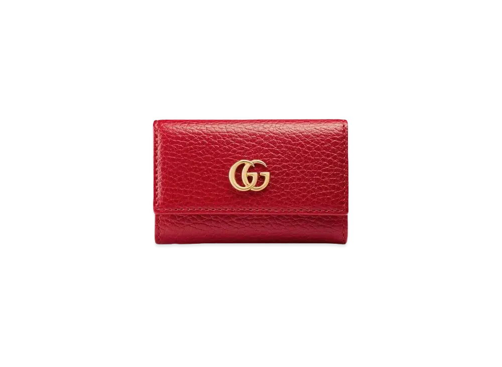 GUCCI GG Marmont Leather Key Case "Red"