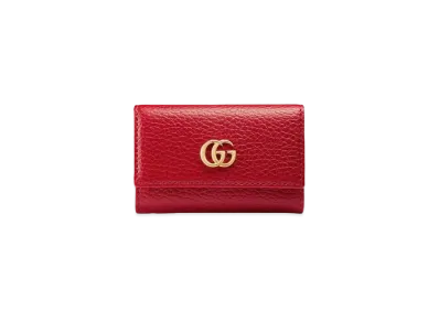 GUCCI GG Marmont Leather Key Case "Red"