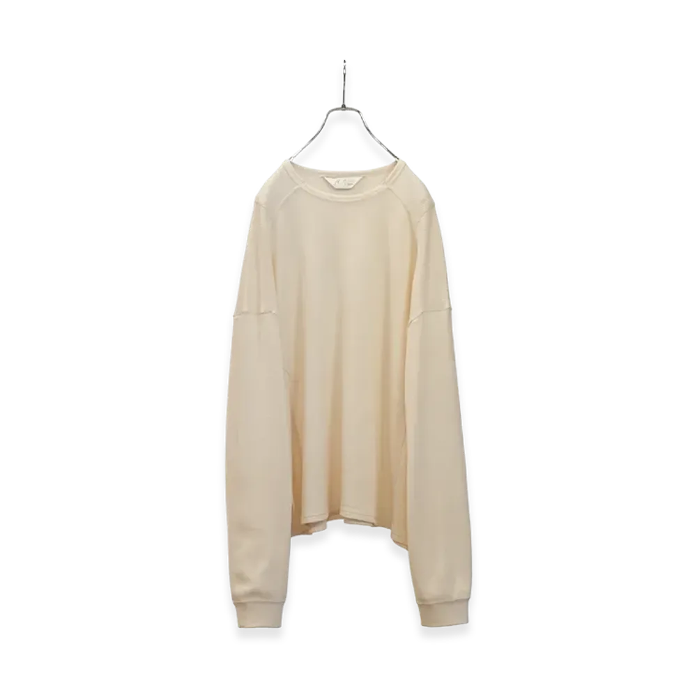 ANCELLM Waffle Crew Neck LS "White"