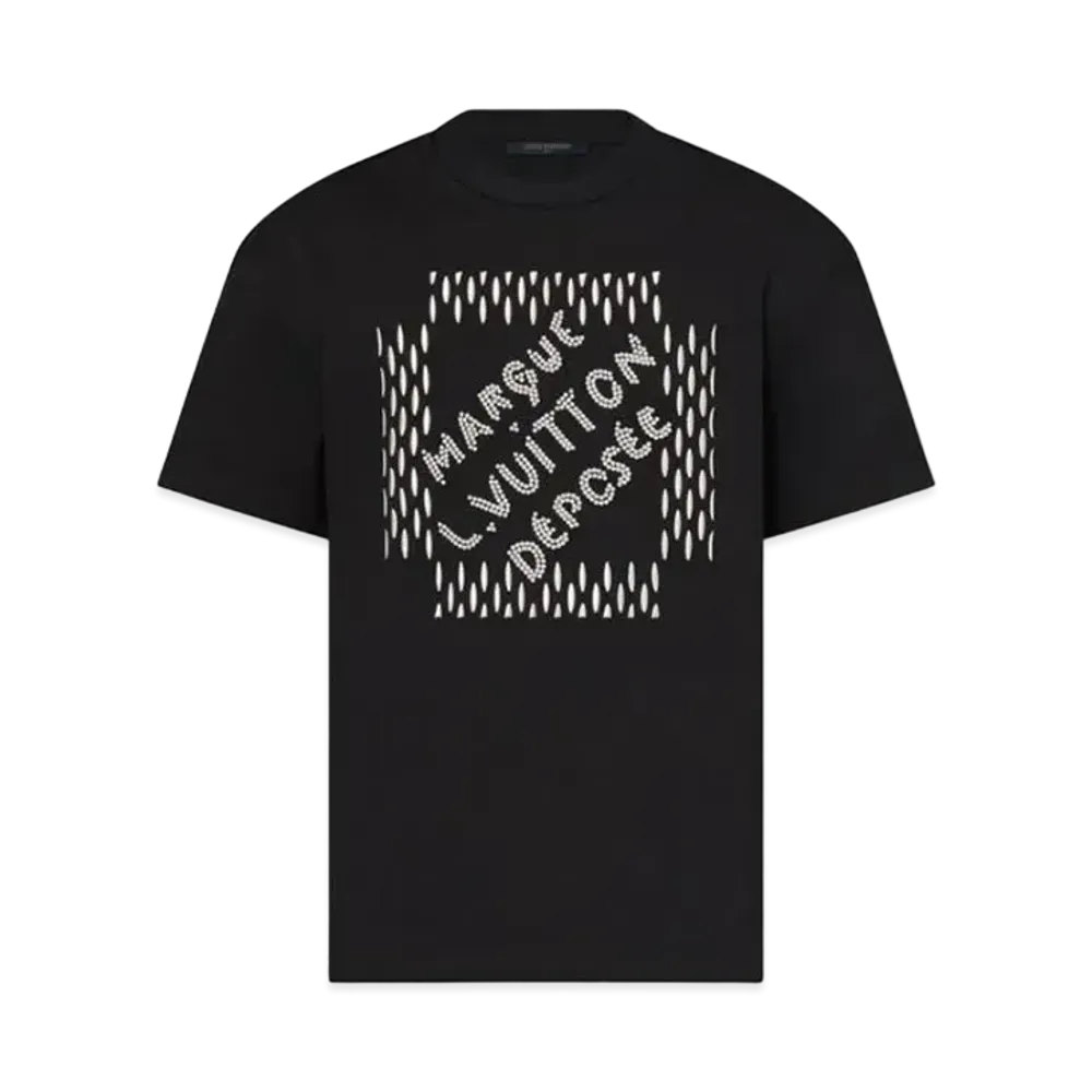 Louis Vuitton Embroidered Signature Cotton T-Shirt "Noir"