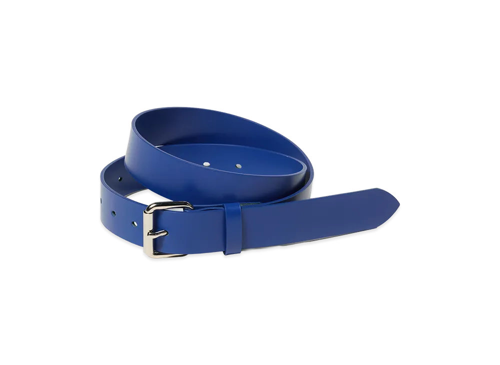 AURALEE Glazed Leather Roller Buckle Belt "Royal Blue"