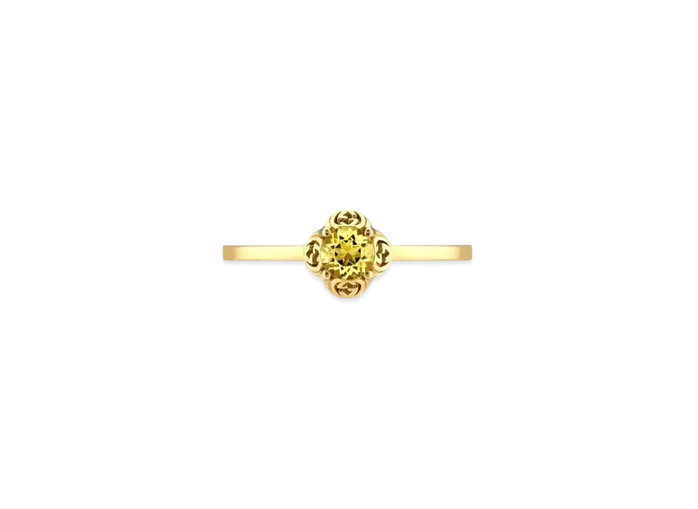 GUCCI Interlocking G Ring With Beryl "Yellow"