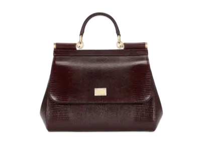 Dolce&Gabbana Sicily Bag Medium Iguana Print Calfskin "Red"