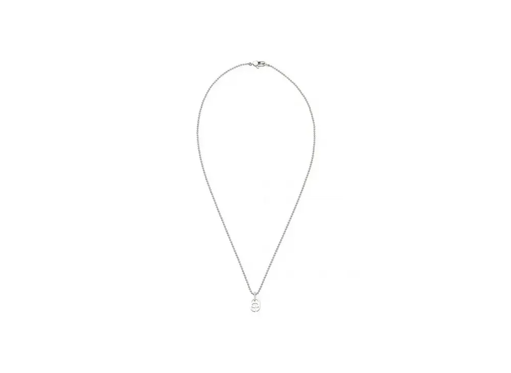 GUCCI Double G Necklace with Diamonds "White Gold"