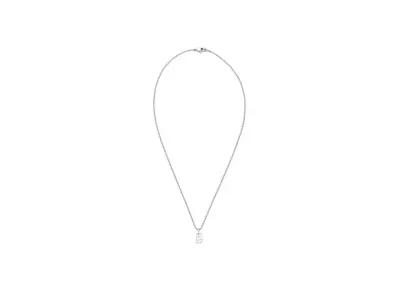 GUCCI Double G Necklace with Diamonds "White Gold"
