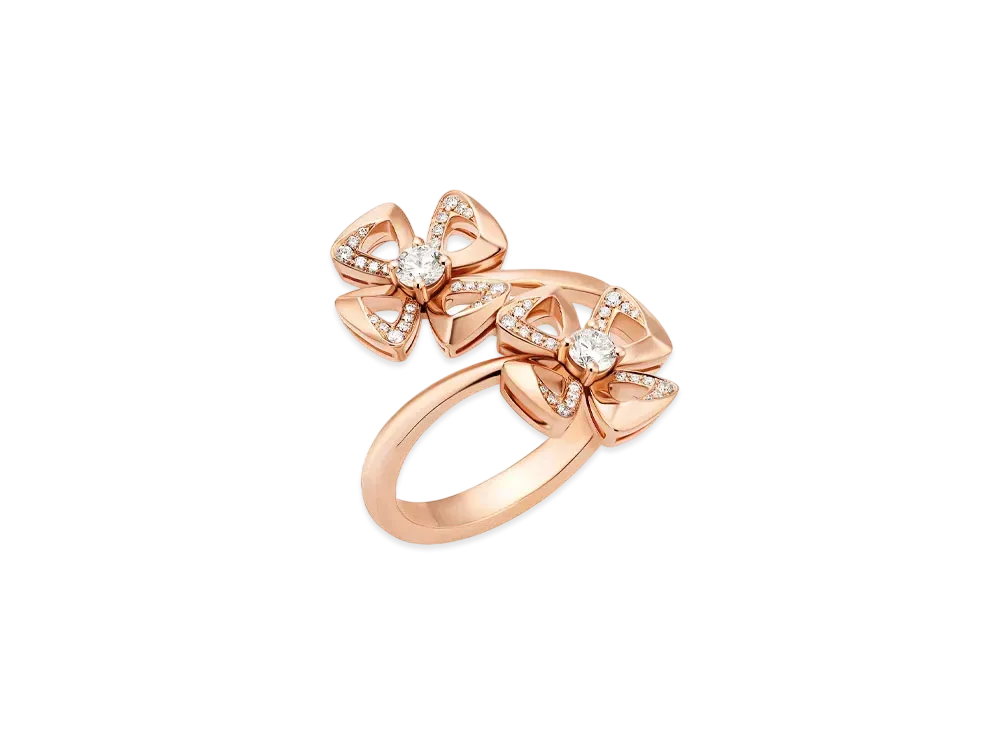 BVLGARI Fiorever Ring Pave Diamond "Pink Gold"