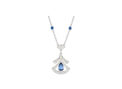 BVLGARI Divas' Dream Necklace With Pave Diamonds and Ruby "White Gold"