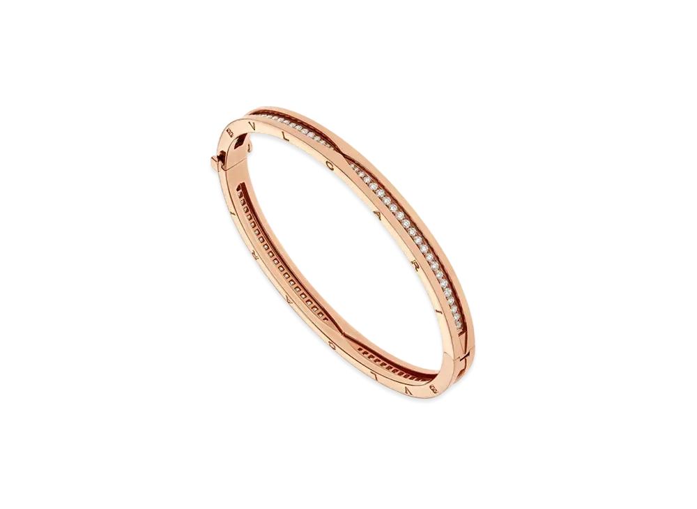 BVLGARI B.Zero1 Bracelet Pave Diamond 18K "Pink Gold"