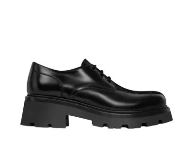 CELINE Women's Triomphe Rangers Derby With Perforated Triomphe In Polished Bull "Black"