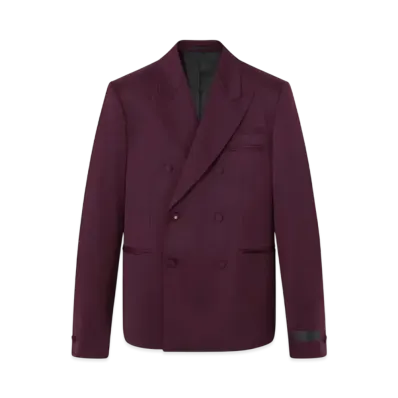 Versace Wool Double-Breasted Blazer "Burgundy"