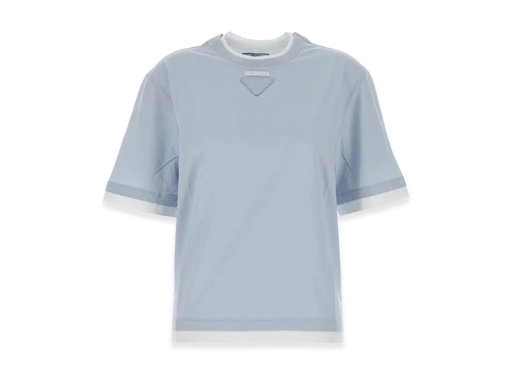 PRADA Wonen's Cotton T-Shirt "Light Blue"