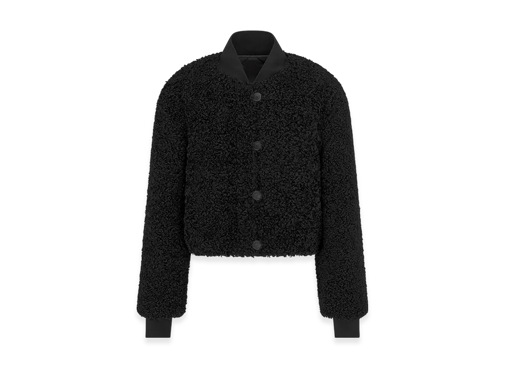 Dior Women's Macrocannage Reversible Bomber Jacket Fleece "Black"