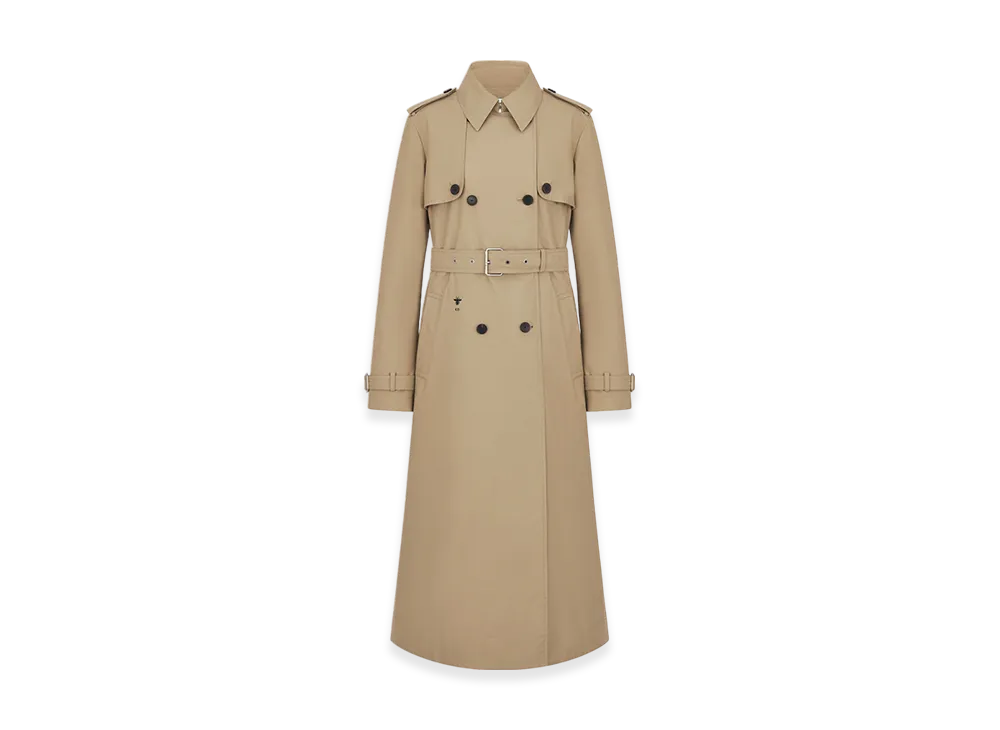 Dior Women's Pleated Trench Coat Gabardine "Beige"