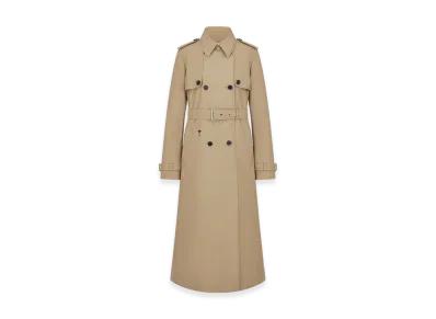 Dior Women's Pleated Trench Coat Gabardine "Beige"