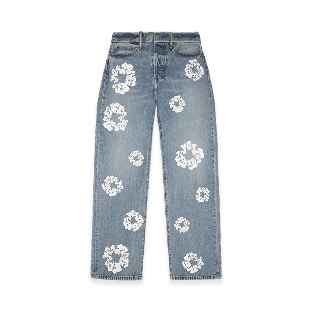 DENIM TEARS Baggy Cotton Wreath Denim Pant "Light Wash"