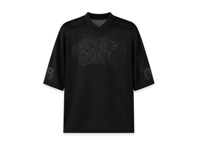 BREATH Faux Leather Patch Mesh Tee "Black"