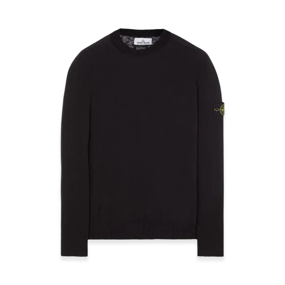 Stone Island 524B0 Cotton and Nylon Blend Crewneck Knit - 22SS "Black"