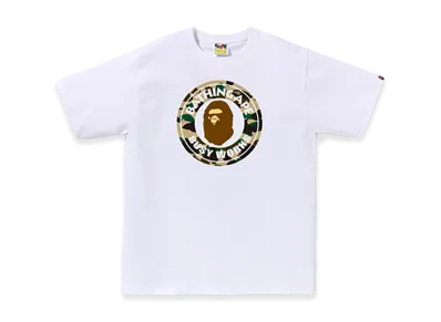 A BATHING APE 1ST Camo Busy Works Tee "White/Yellow"