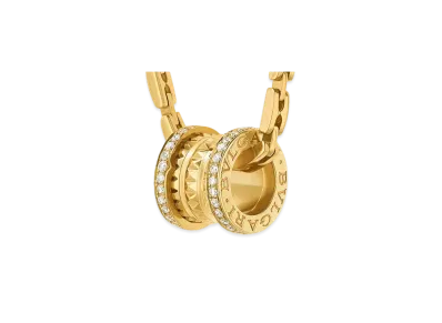 BVLGARI B Zero 1 Lock Pendant Necklace Diamonds "Yellow Gold"