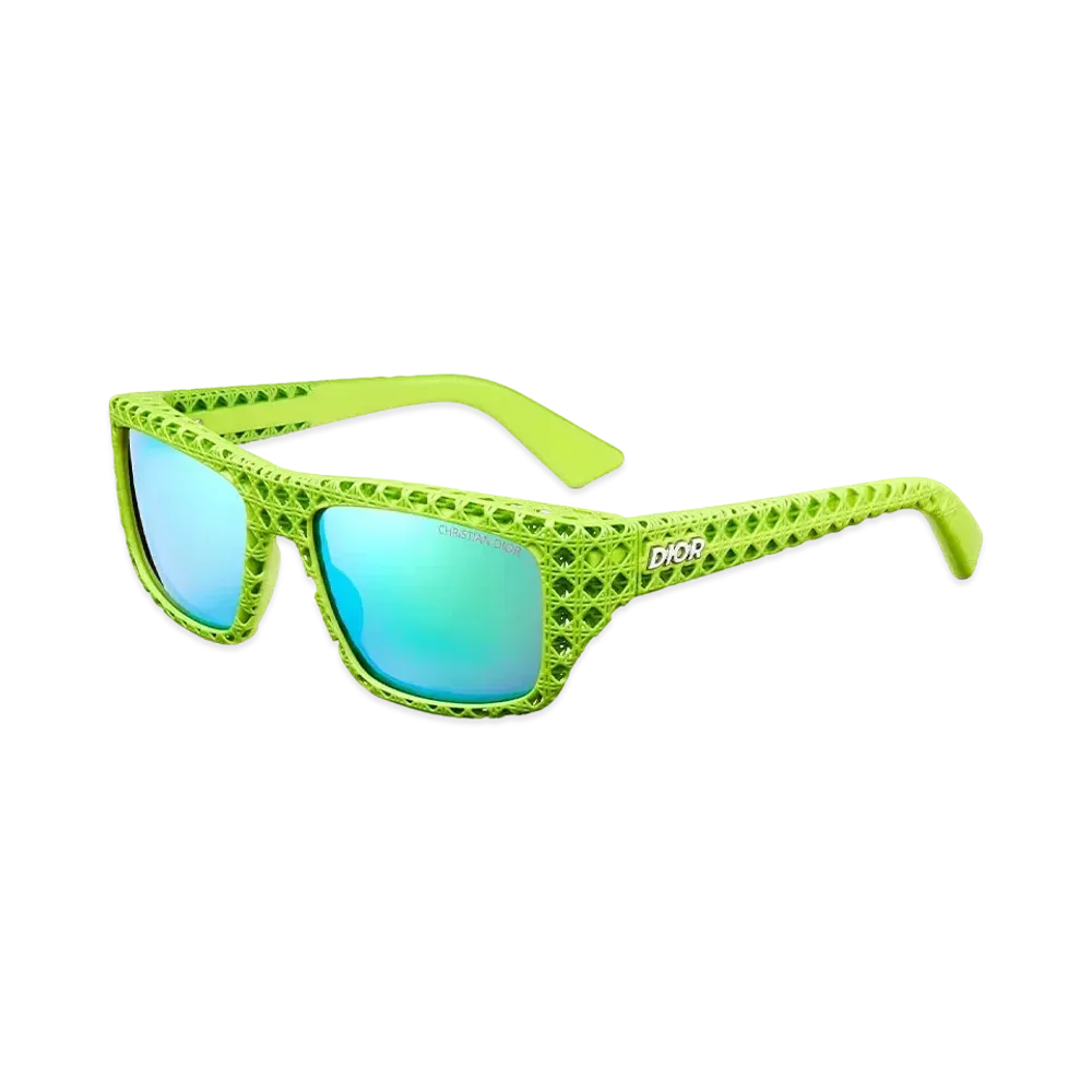 Dior Dior3D S1I Rectangular Sunglasses "Neon Green"