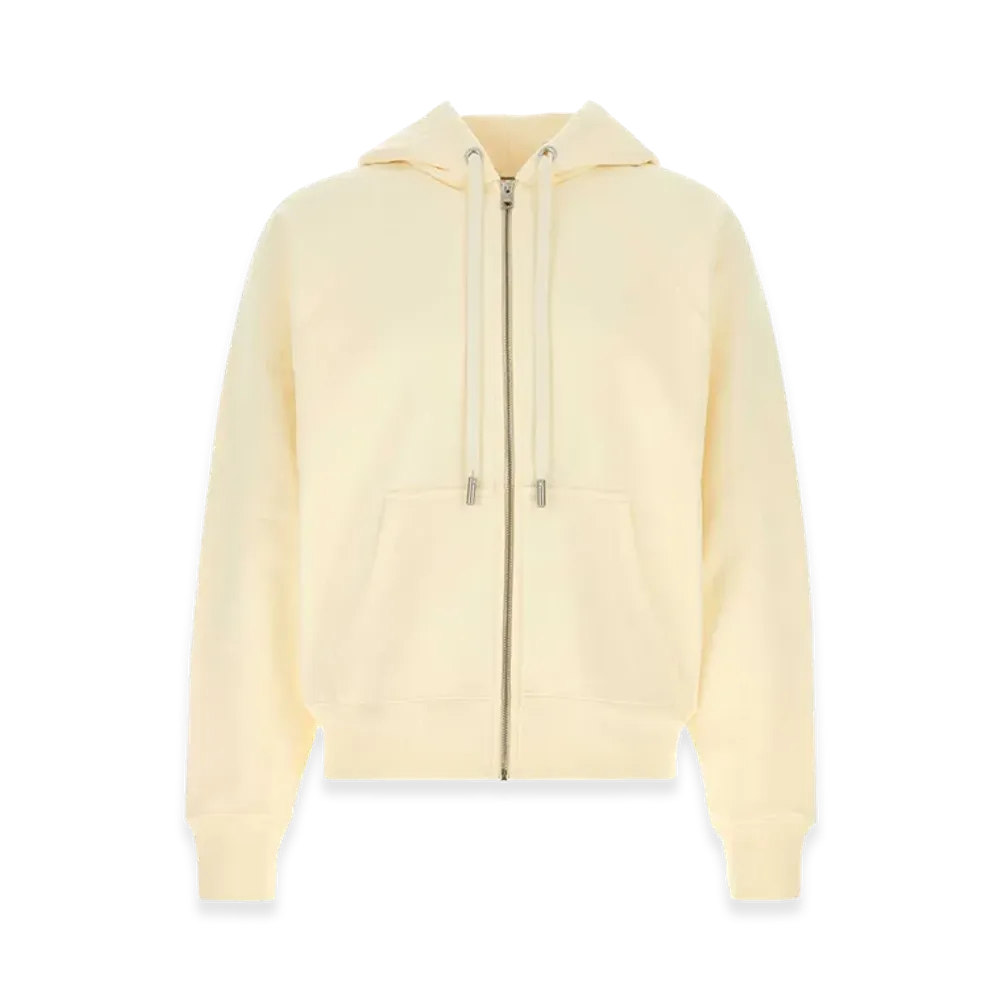 AMI PARIS Cream Cotton Oversize Sweatshirt "Yellow"