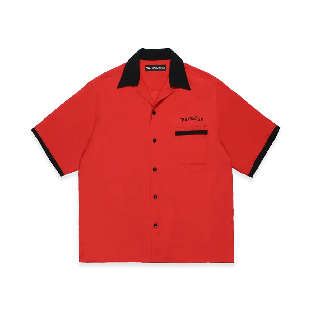 WACKO MARIA 50's Open Collar Shirt "Red"