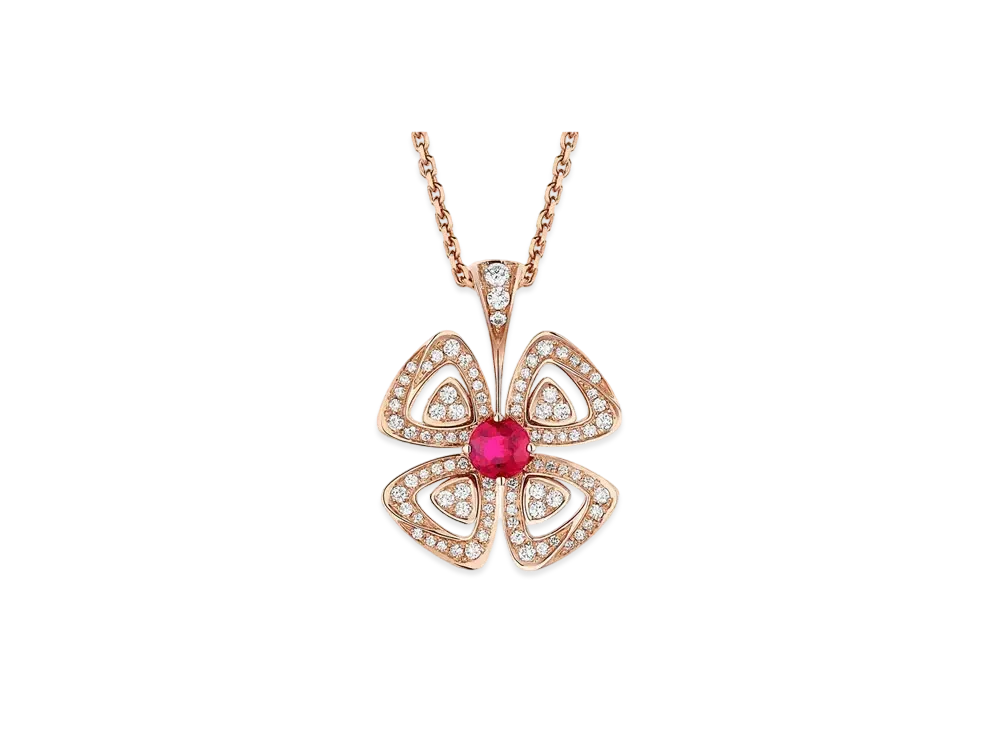 BVLGARI Fiorever Diamond Necklace "Ruby"