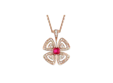 BVLGARI Fiorever Diamond Necklace "Ruby"