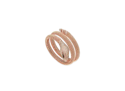 BVLGARI Serpenti Pallini Bracelet Pave Diamond Onyx 18K "Black/Pink Gold"