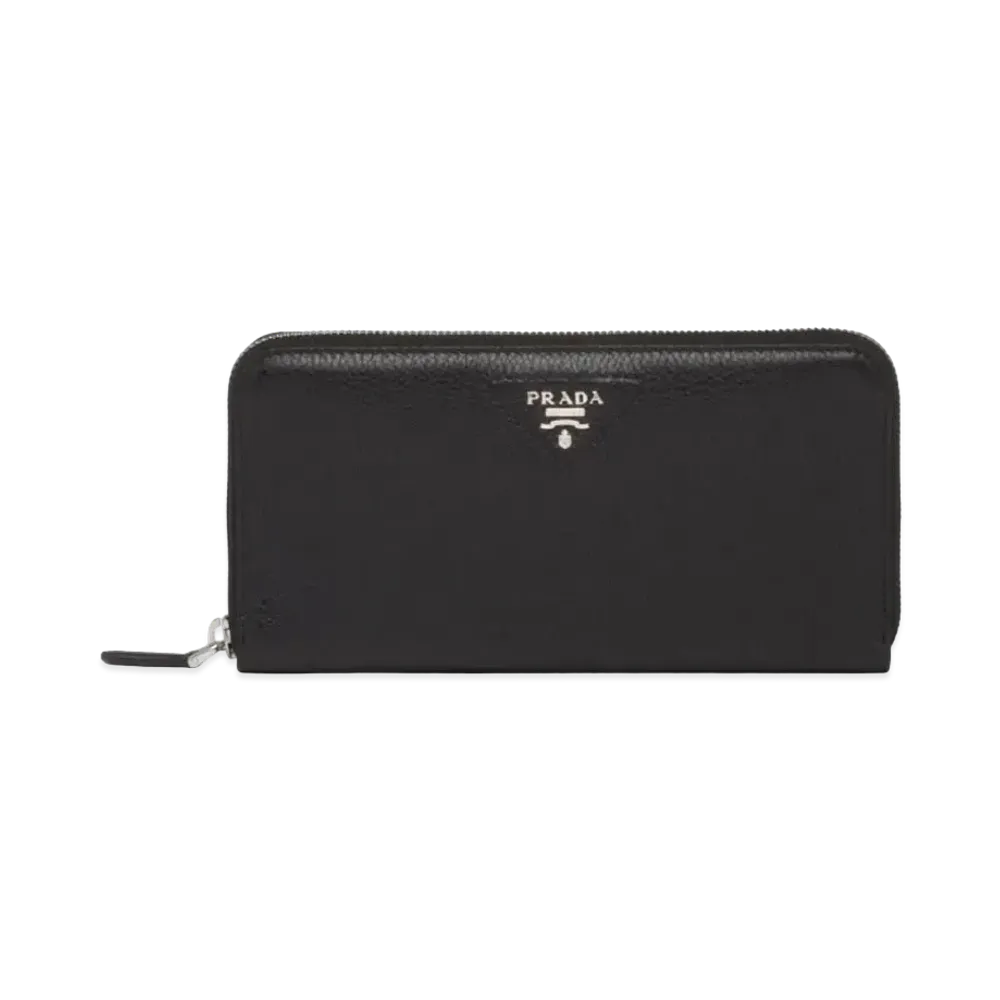 PRADA Large Leather Wallet "Black"