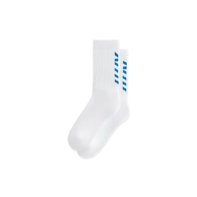 Kith Fast Logo Cotton Crew Socks "White"