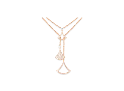 BVLGARI Divas' Dream Necklace With Pave Diamonds and Mother of Pearl "Pink Gold"
