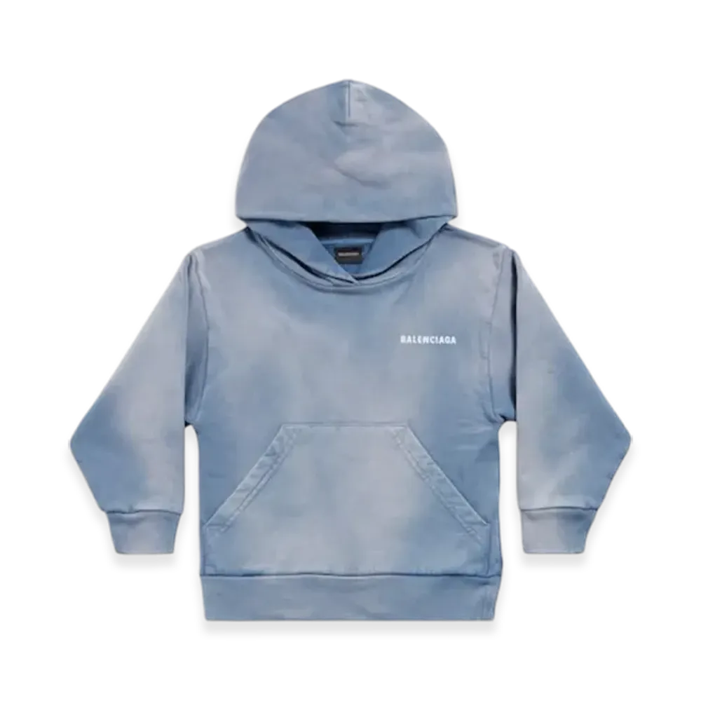 BALENCIAGA Kids Back Hoodie "Blue"
