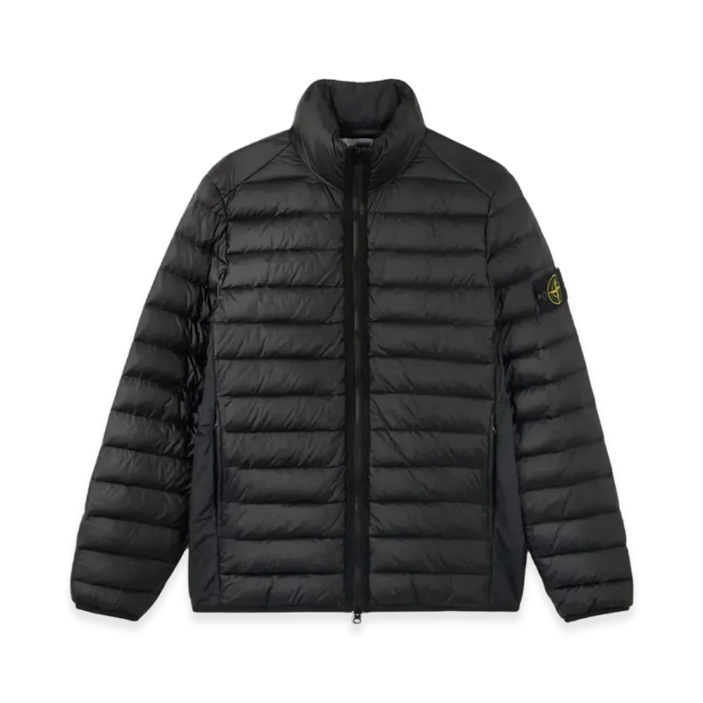 Stone Island 42924 Loom Woven Chambers Recycled Nylon Down-TC Hooded Jacket with Anti Drop - 24FW "Black"