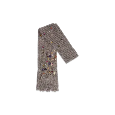 LOEWE x Howl's Moving Castle Embellished Scarf In Cashmere and Wool Blend "Multicolor"