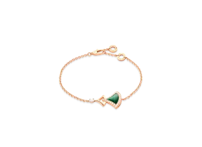 BVLGARI Divas' Dream Bracelet With Pave Diamonds "Pink Gold/Green"