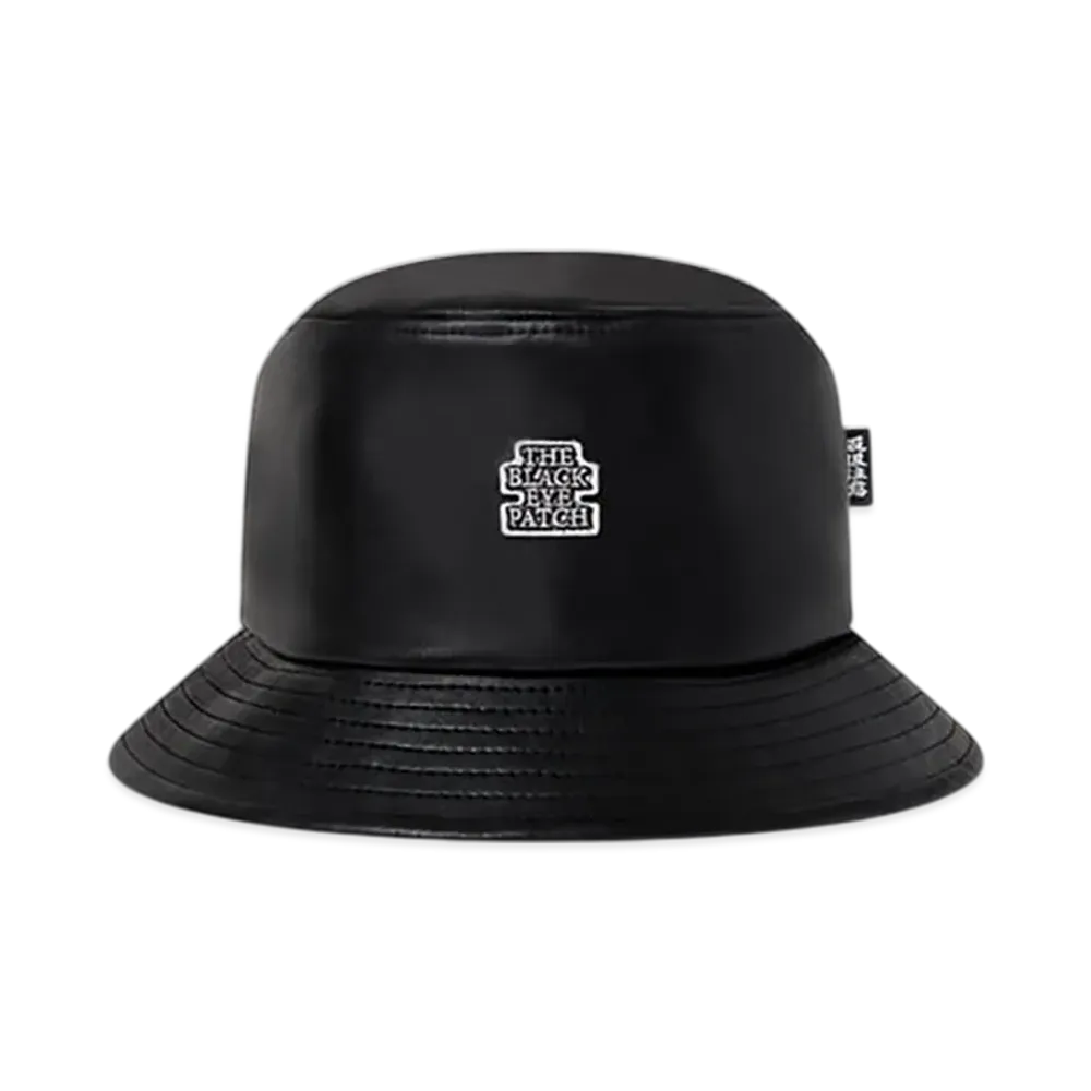 BlackEyePatch OG Label Faux Leather Bucket Hat "Black"
