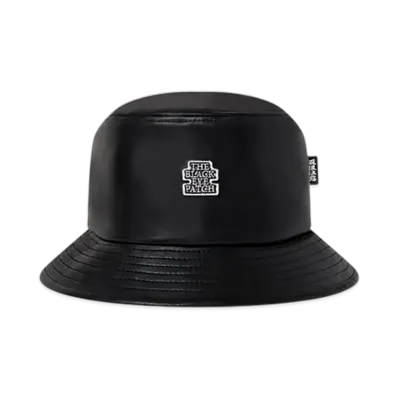 BlackEyePatch OG Label Faux Leather Bucket Hat "Black"